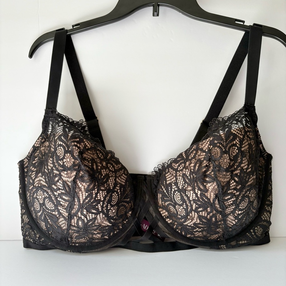 Adore Me Nude Black Lace Push Up Bra
